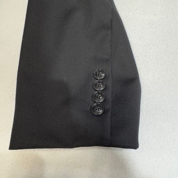 Jones New York Men's 40L 100% Wool 3 Button Front Notch Lapel Suit Black Blazer - Picture 6 of 14